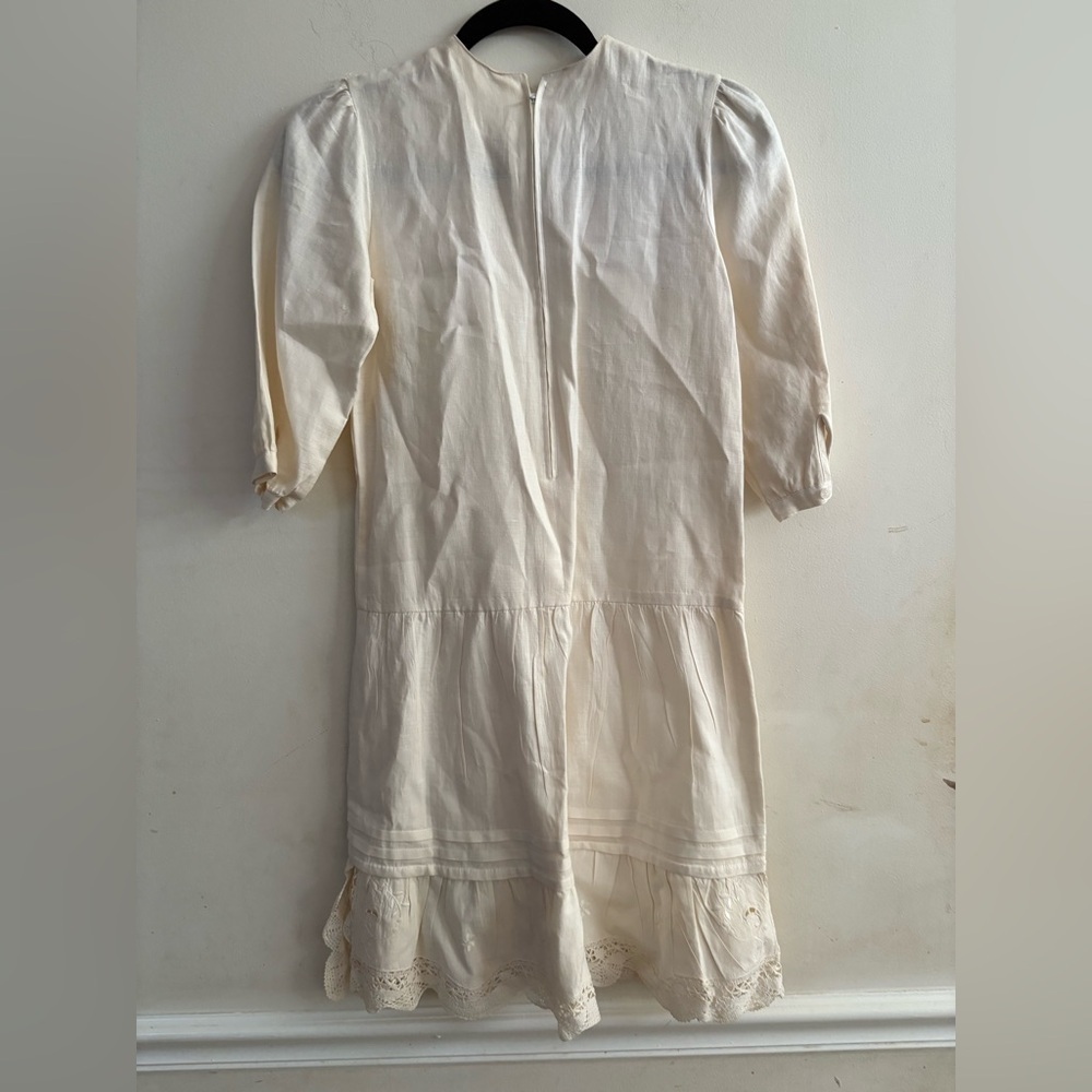 vintage prairie-style dress with lace and embroidered details size 8 - Picture 6 of 6